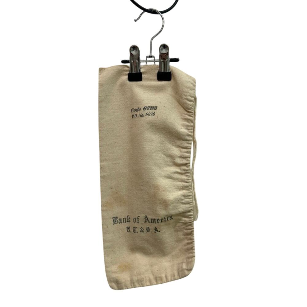 Vtg Bank of America Cloth Money Deposit Bag Gothic Font Collectible 30’s-60’s
